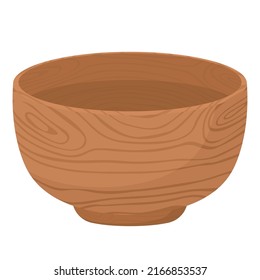 Cartoon Nature Wooden Kitchenware Utensil Bowl With Wood Grain Texture