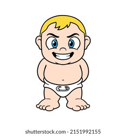 Cartoon Naughty Baby Character Illustration
