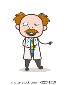 Cartoon Naughty Scientist Face Vector Expression