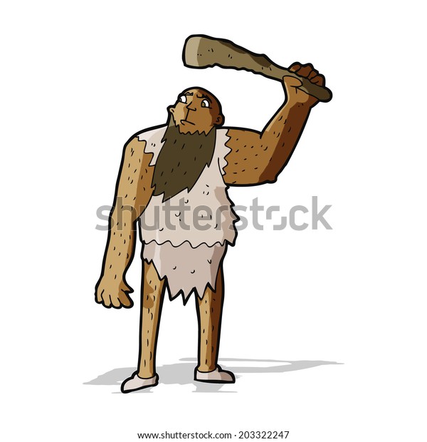 Cartoon Neanderthal Stock Vector (Royalty Free) 203322247