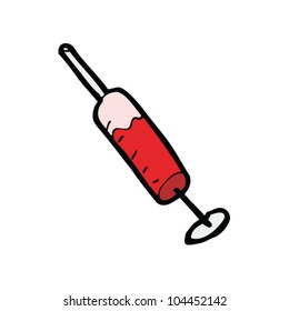 cartoon needle full of blood