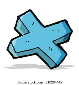 cartoon negative cross symbol