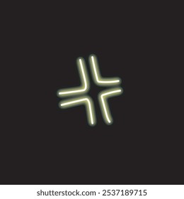 Efecto de neón de dibujos animados aislado sobre fondo negro. Icono de efecto de dibujos animados con líneas de neón brillantes. Ilustración vectorial.
