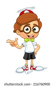  Cartoon Nerd Boy Character