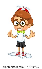  Cartoon Nerd Boy Character
