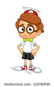 Cartoon Nerd Boy Character