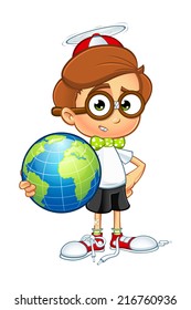  Cartoon Nerd Boy Character
