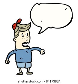 cartoon nerd kid with speech bubble
