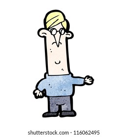 caricatura de nerdy blond man