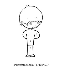 cartoon nervous boy
