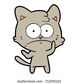 cartoon nervous cat