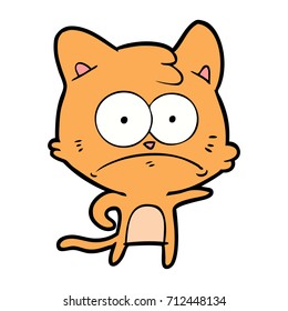 cartoon nervous cat