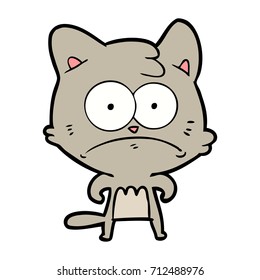 cartoon nervous cat