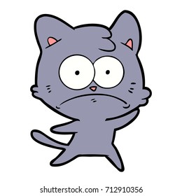 cartoon nervous cat