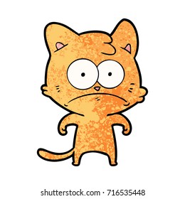 cartoon nervous cat
