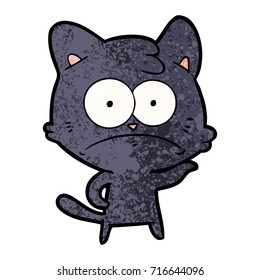 cartoon nervous cat