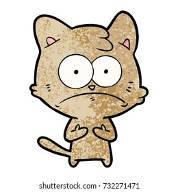 cartoon nervous cat