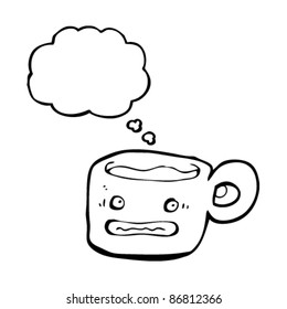 taza de café nervioso con dibujos animados