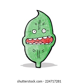 cartoon nervous leaf