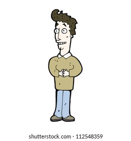cartoon nervous man
