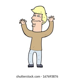 cartoon nervous man