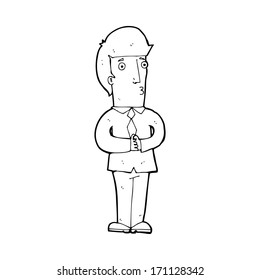cartoon nervous man
