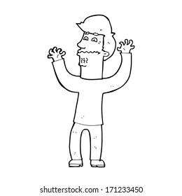 cartoon nervous man