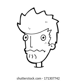 cartoon nervous man