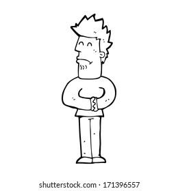 cartoon nervous man