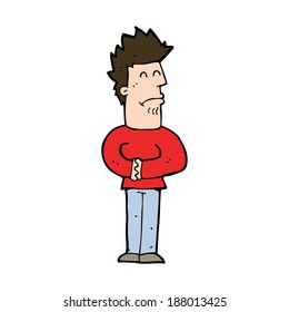 cartoon nervous man
