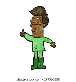 cartoon nervous man