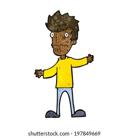 hombre nervioso de dibujos animados