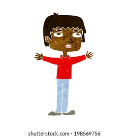 cartoon nervous man