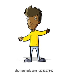 cartoon nervous man