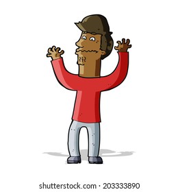 cartoon nervous man