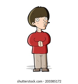 cartoon nervous man