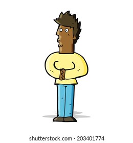 hombre nervioso de dibujos animados