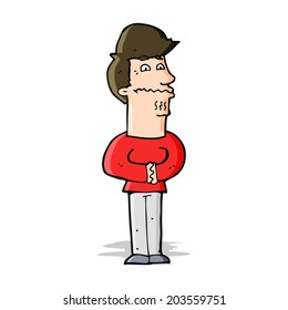 cartoon nervous man