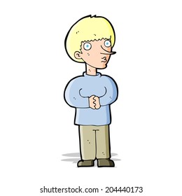 cartoon nervous man