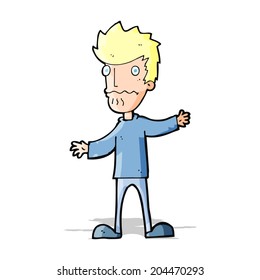 cartoon nervous man