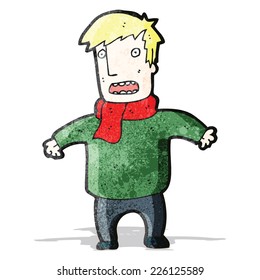 cartoon nervous man