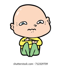hombre nervioso de dibujos animados