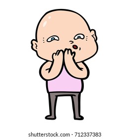 cartoon nervous man