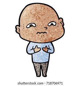 cartoon nervous man