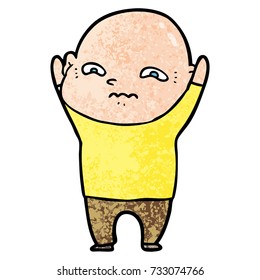 cartoon nervous man