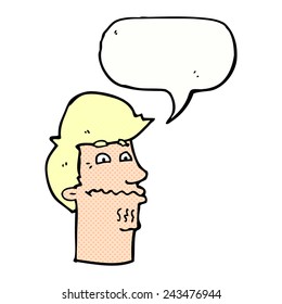 hombre nervioso con burbuja de habla