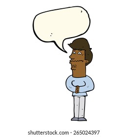 Cartoon Nervenmann mit Sprachblase
