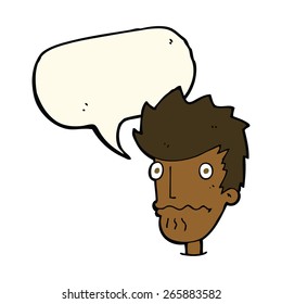 Cartoon Nervenmann mit Sprachblase