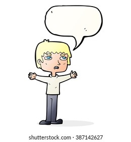 Cartoon Nervenmann mit Sprachblase
