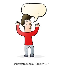 hombre nervioso con burbuja de habla